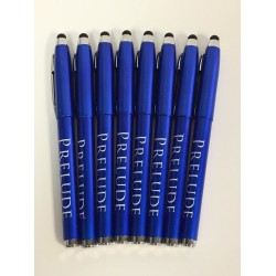 8 Lot Misprint GEL Ink Soft Tip Stylus Pen, BLUE INK, Metallic Blue Barrel