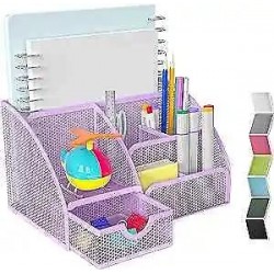 sh Desk Office 7 Compartments Purple