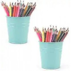  Pen Holder Cup For Desk Pencil Holder Metal Marker Pen Organizer Storage Blue