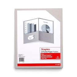 Staples 2-Pocket Folder Gray 13380