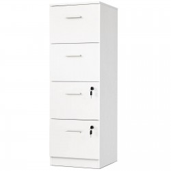 16" W 4 Drawers Wood File Cabinet White Storage Shelf Home Office Filing Cabinet